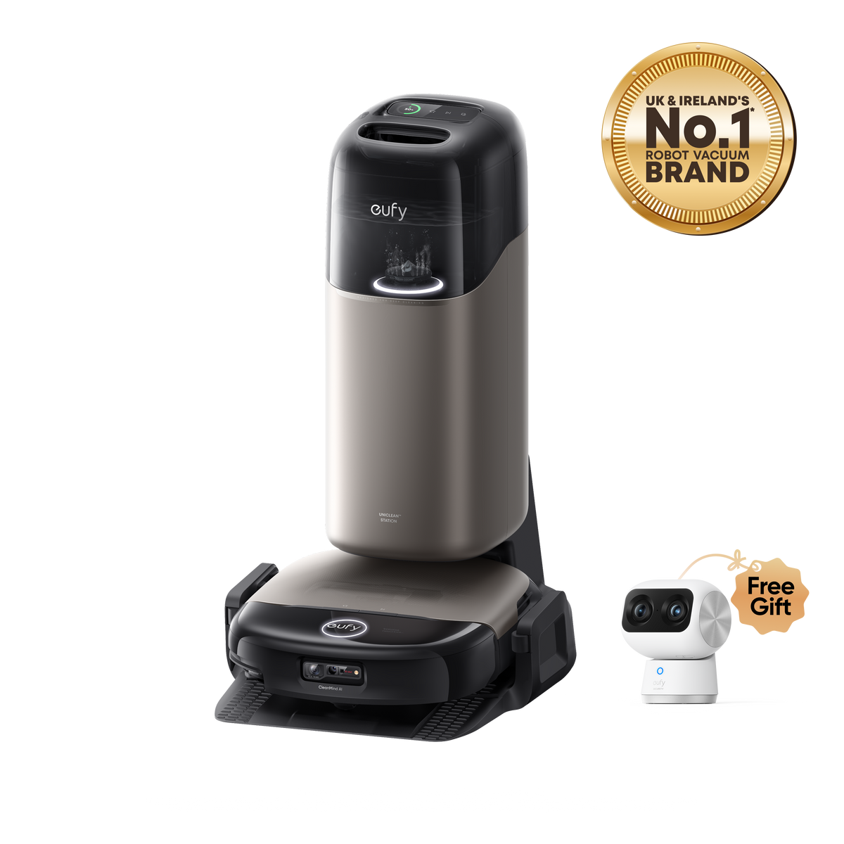 eufy Omni S2 Robot Vacuum and Mop with security camera S350 4K UHD Indoor Camera