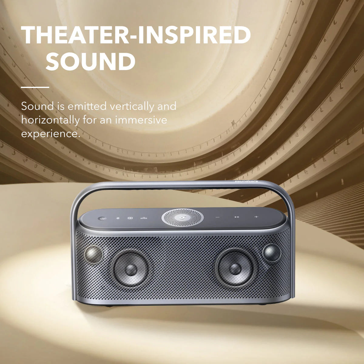 Soundcore Motion X600 | High-Quality Sound Wireless Speaker + Eufy Permanent Outdoor Lights E22 100ft + Anker MagGo Wireless Charging Station (3-in-1, Foldable Pad)