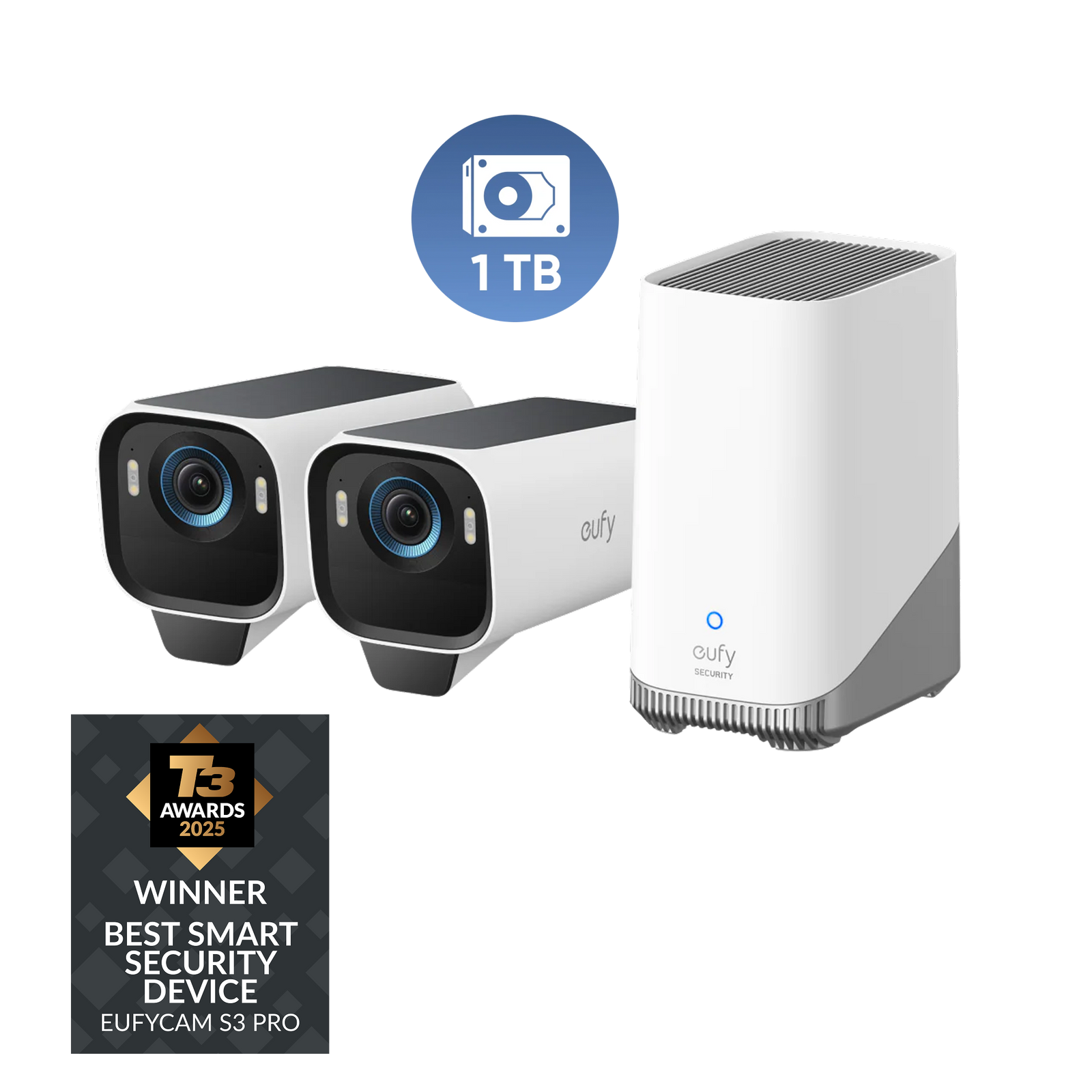 eufyCam S3 Pro 2-Cam Kit + 1 TB Hard Drive