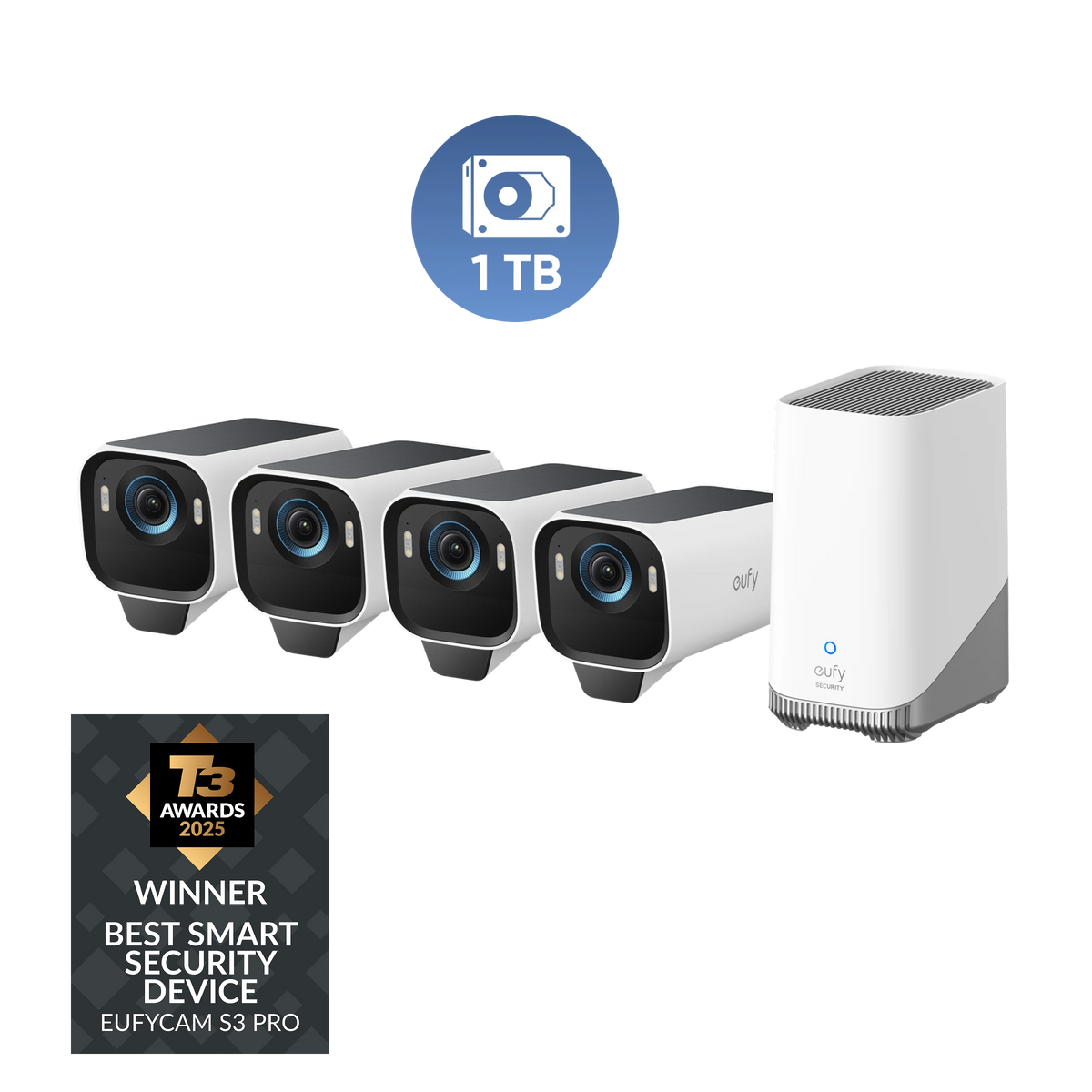 eufyCam S3 Pro 4-Cam Kit + 1 TB Hard Drive